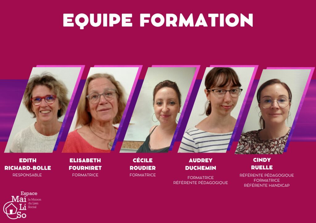 L'équipe du pôle formation de l'Espace Mailiso
